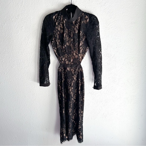 House of CB London Tahne Black Lace Backless Midi Dress XS - Picture 2 of 9